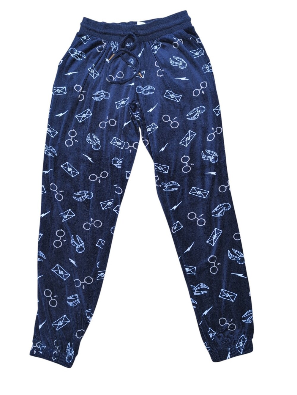 Harry Potter Fleece Velour Joggers Pajama Pants Loungewear Navy Blue Size Small